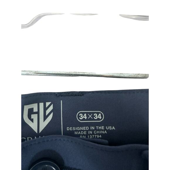 Graham Luxe Men's Navy Blue Performance Nylon Stretch Golf Pants Size 34 x 34 - Picture 2 of 11